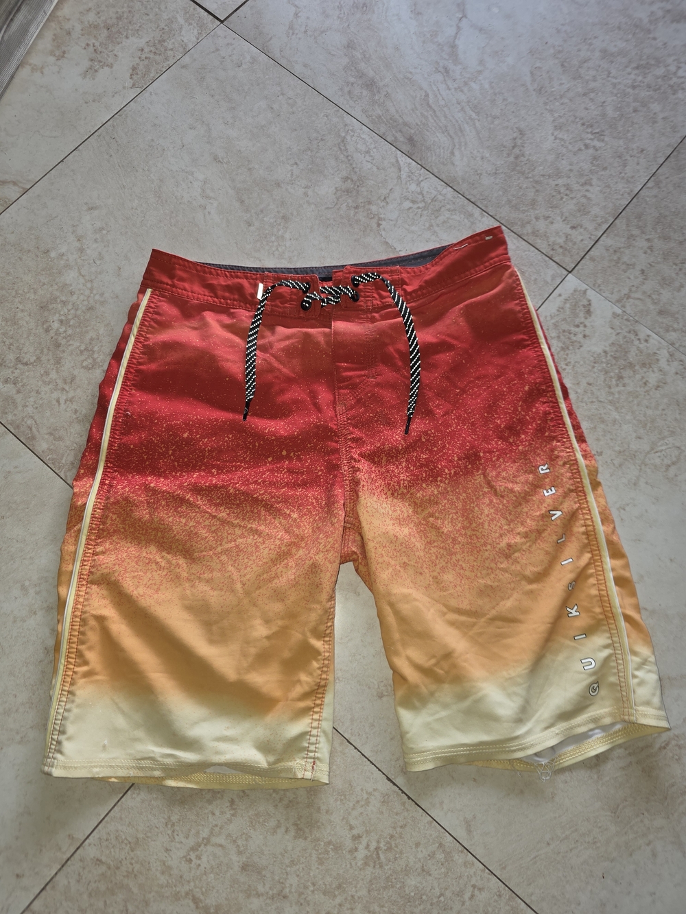 Quiksilver Men's Red to Yellow Ombre Board Shorts